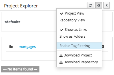 ProjectExplorer Tag Filter Enable